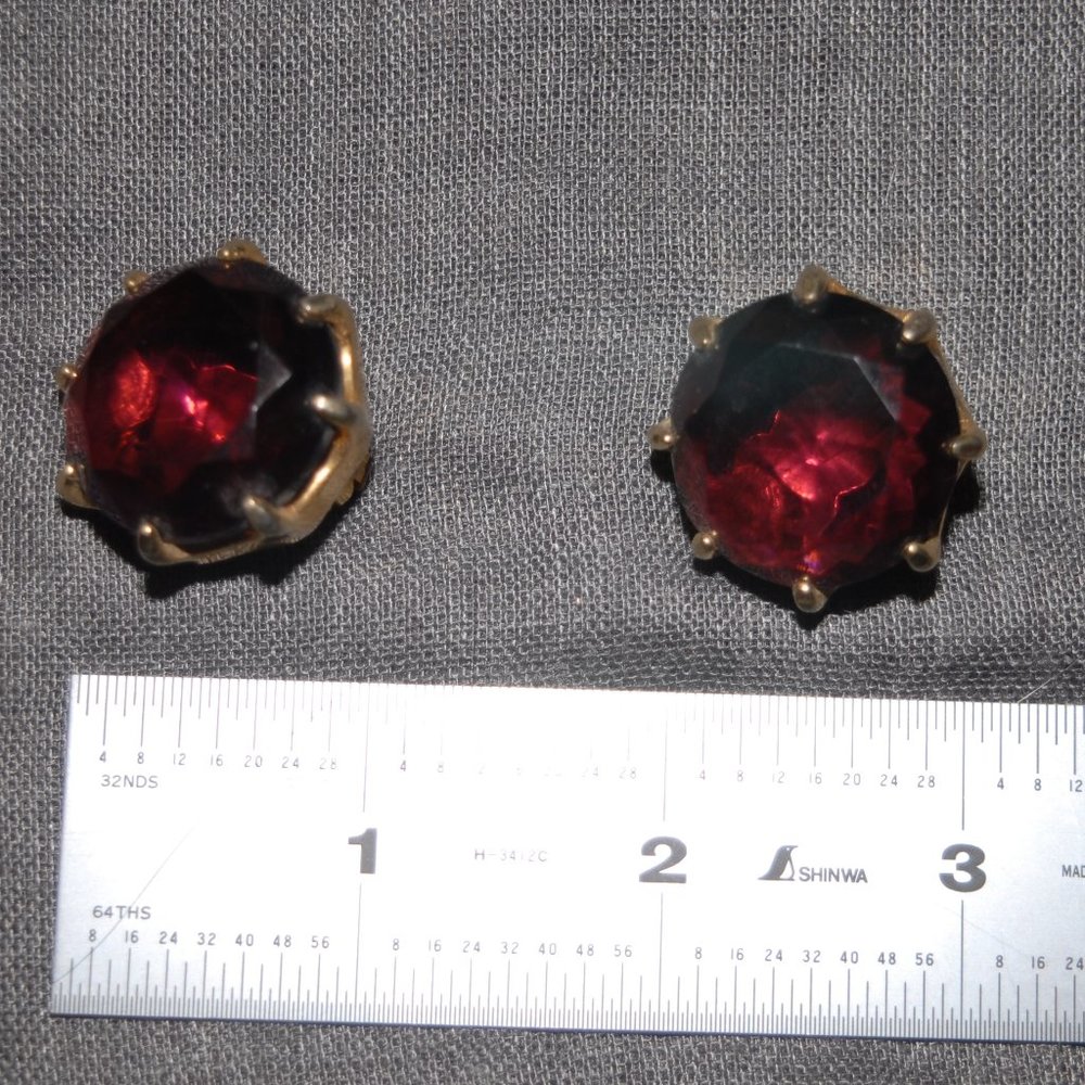 Vintage Amethyst Colored Clip-On Earrings